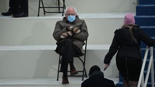 Bernie Sanders was just "trying to keep warm," guys